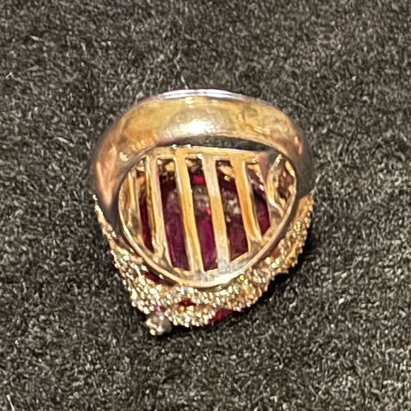 Charles Winston Ruby Pear CZ Sterling Silver Ring - Size 7 EUC - Picture 8 of 10